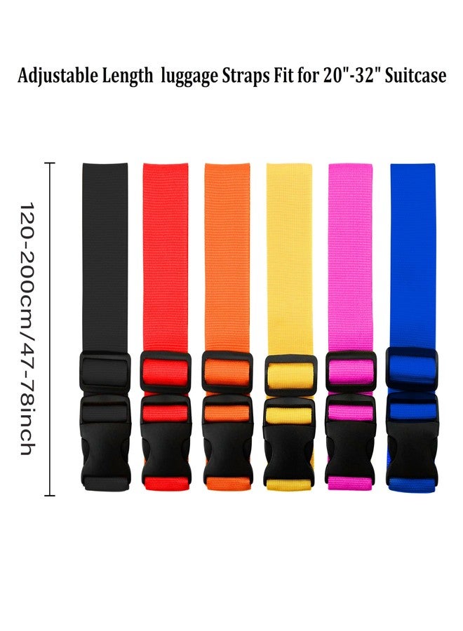 Jcpmcxs 2 Pack Suitcase Straps, Bright Color Adjustable Luggage Belts, TSA Approved (Black) - Image 2